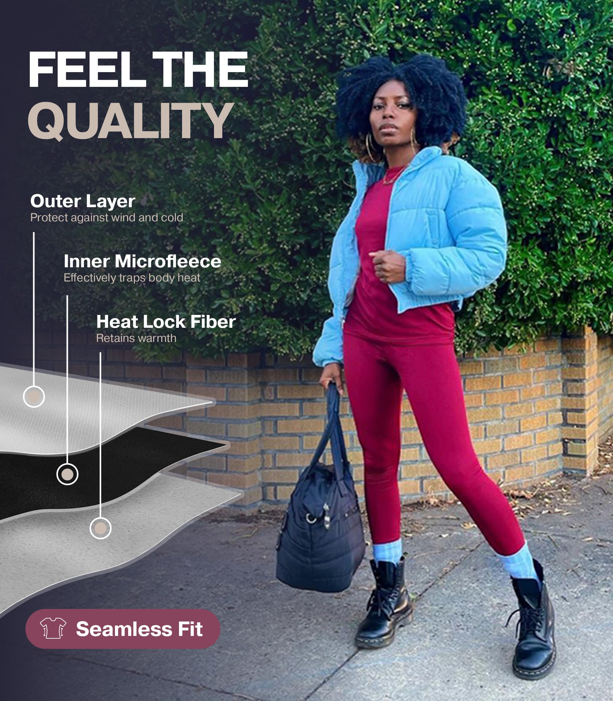 Thermajane Long Johns Thermal Underwear for Women Fleece Lined Base Layer Pajama Set Cold Weather (Large, Grey)