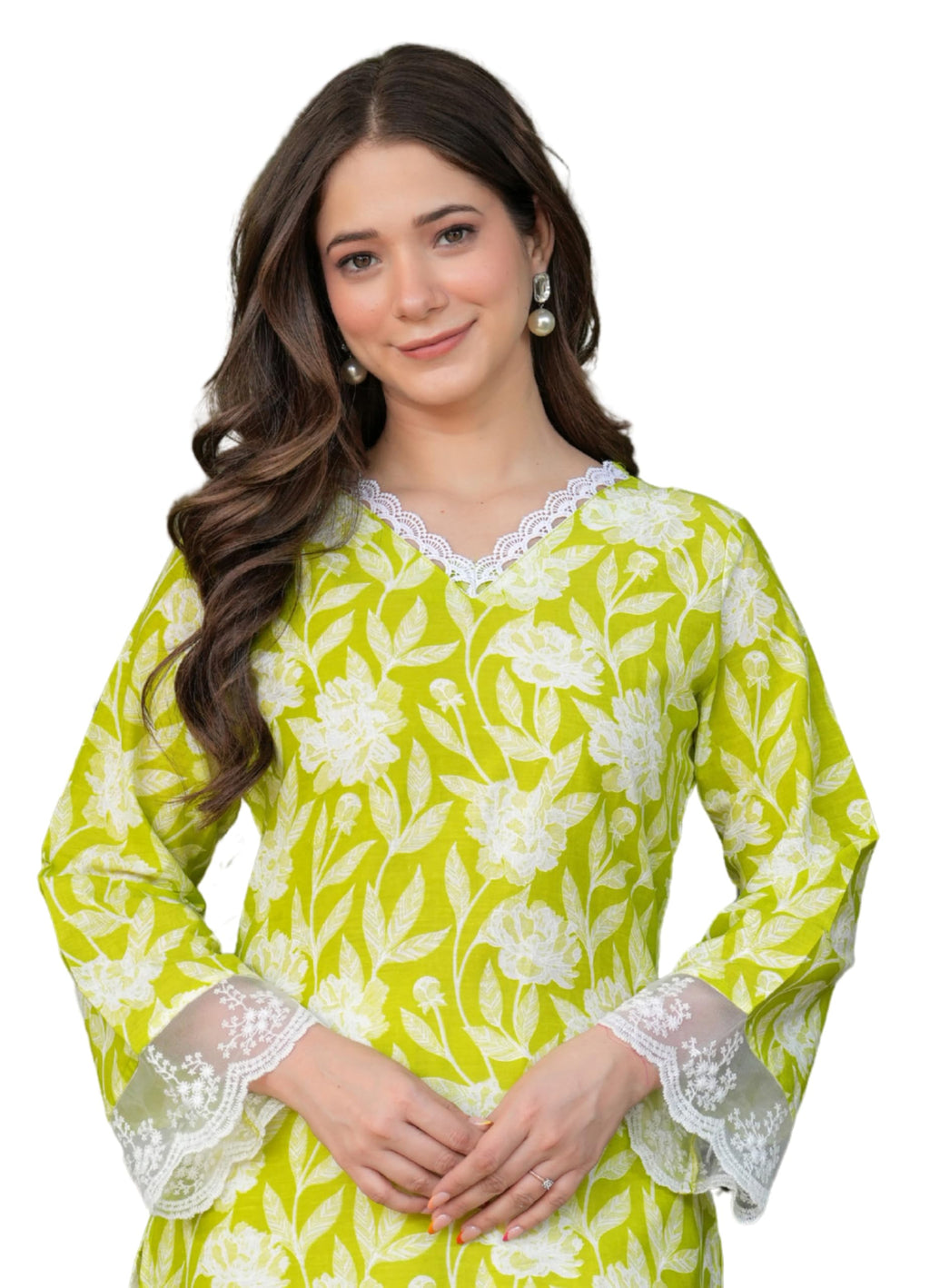 Rytras Women'S Pure Cotton Printed Ethnic Wear Straight Kurta(Ryt631,Green,L)
