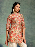 Libas Womens Silk Blend Printed Straight Kurtis (37109_Beige