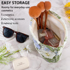 ZLFSRQ Lace Flower Makeup Bag Travel Cute Floral Cosmetic Bags for Women Large Makeup Pouch Zipper Cosmetic Pouch for Purse Aest