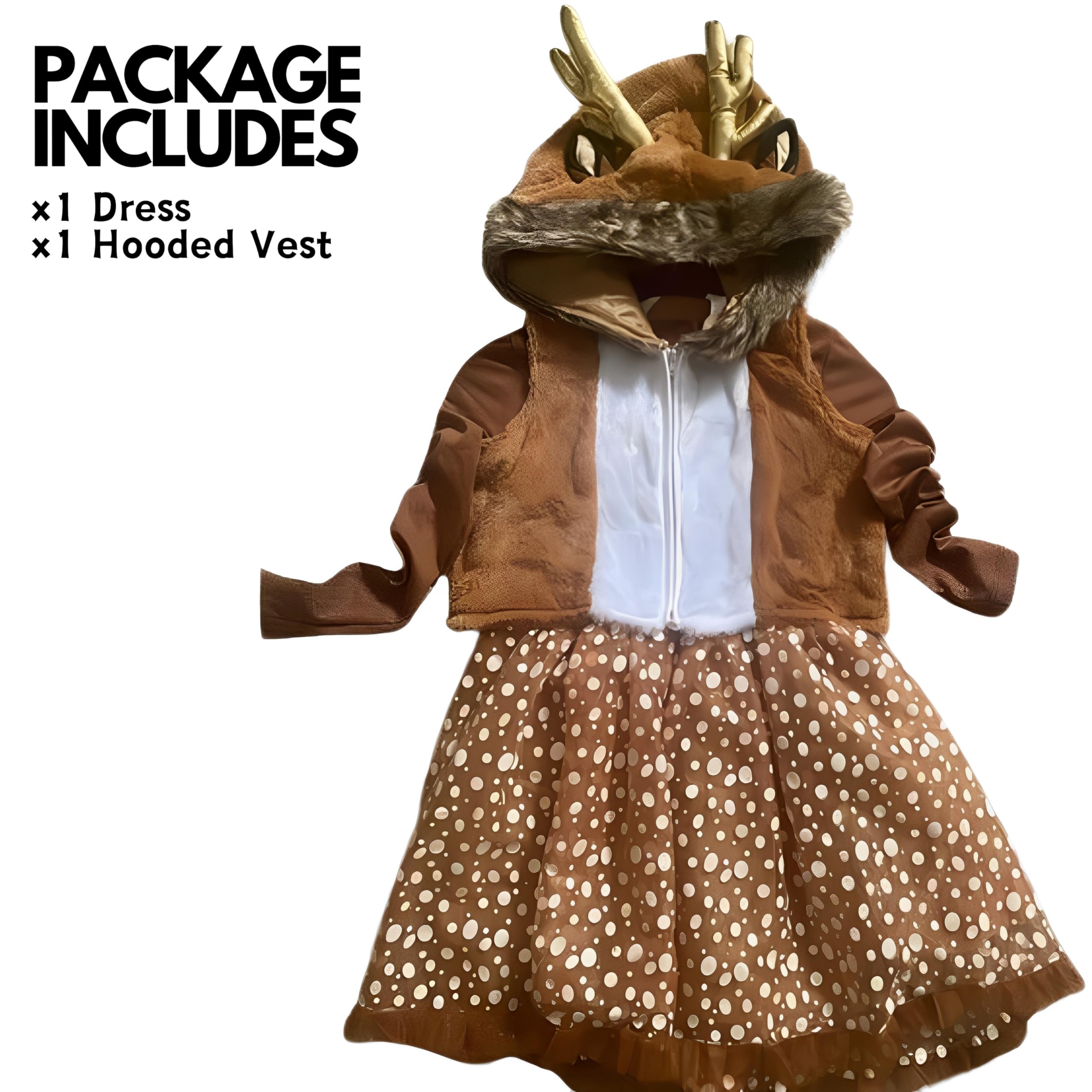 Multicolor Oh Deer Costume Set - Medium (8-10), 1 Pack - Adorable Cotton Outfit, Unique & Comfy - Perfect For Halloween & Dress