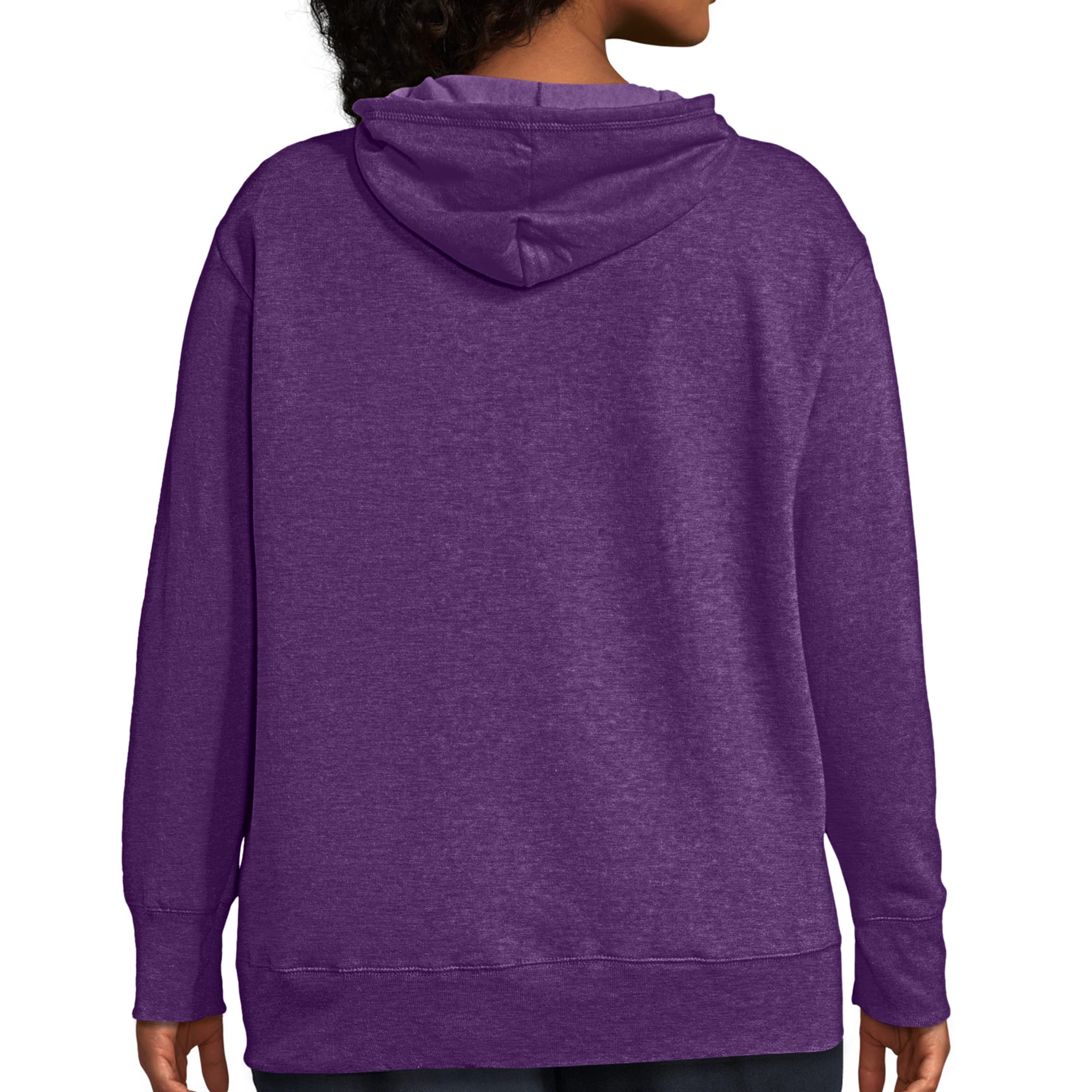 JUST MY SIZE womens Comfortsoft Ecosmart Fleece Full-zip Women's athletic hoodies, Violet Splendor Heather, 3X US