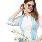 ANNI DESIGNER Women's Cotton Blend Straight Solid Kurta with Palazzo & Dupatta (Chinni White_XL_White_X-Large)