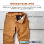 N-Ferno 6480 Base Layer Thermal Bottoms - 2-Xtra Large Size - Black