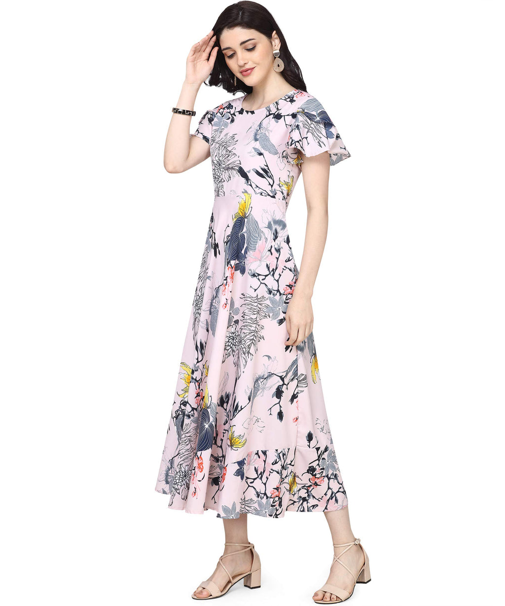 Oomph! WomenS Crepe A-Line Maxi Dress - Pale Pink