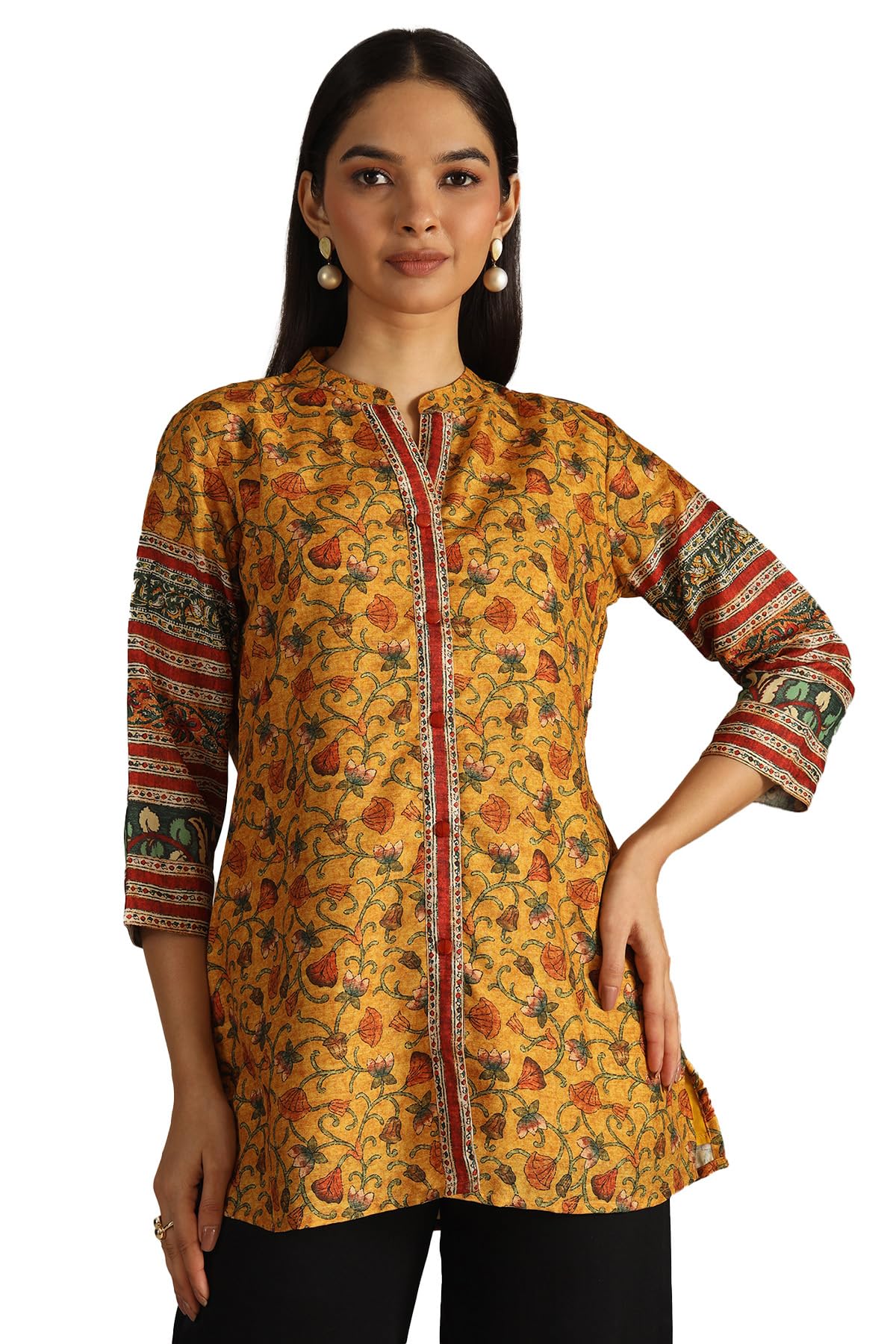 Soch Women Art Silk Floral Print T-Shirt