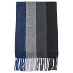 Alpine Swiss Mens Plaid Scarf Softer Than Cashmere Scarves Winter Shawl Black Blue Stripe