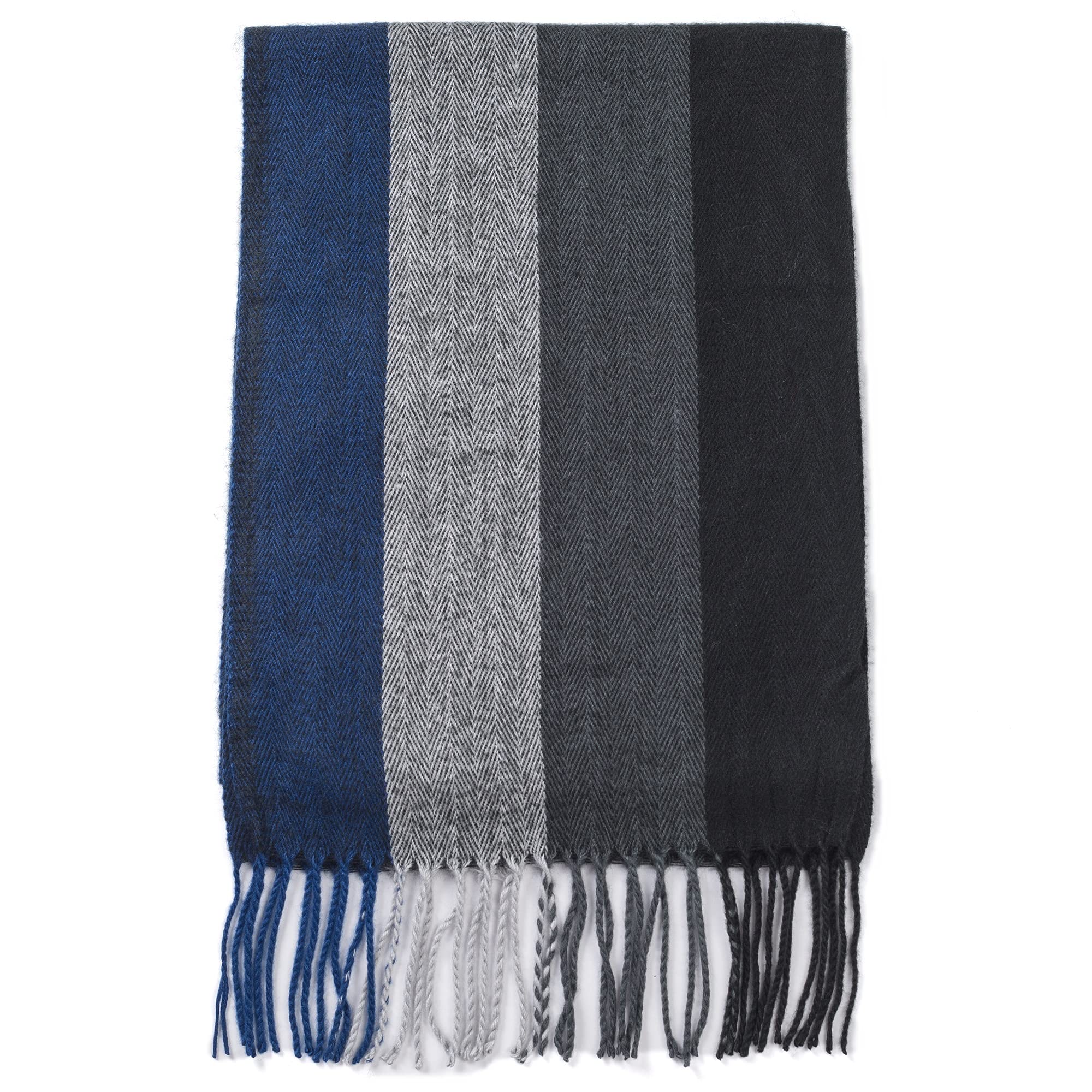 Alpine Swiss Mens Plaid Scarf Softer Than Cashmere Scarves Winter Shawl Black Blue Stripe