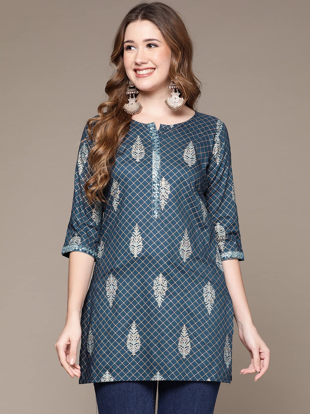 Anubhutee WomenS Navy Blue Printed Tunic