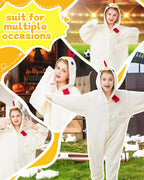 CANASOUR Chicken Onesie Kids Halloween Cosplay Costume Girls One Piece Rooster Pjs Anime Unisex Hoodie Pajamas For 5T Boys Party