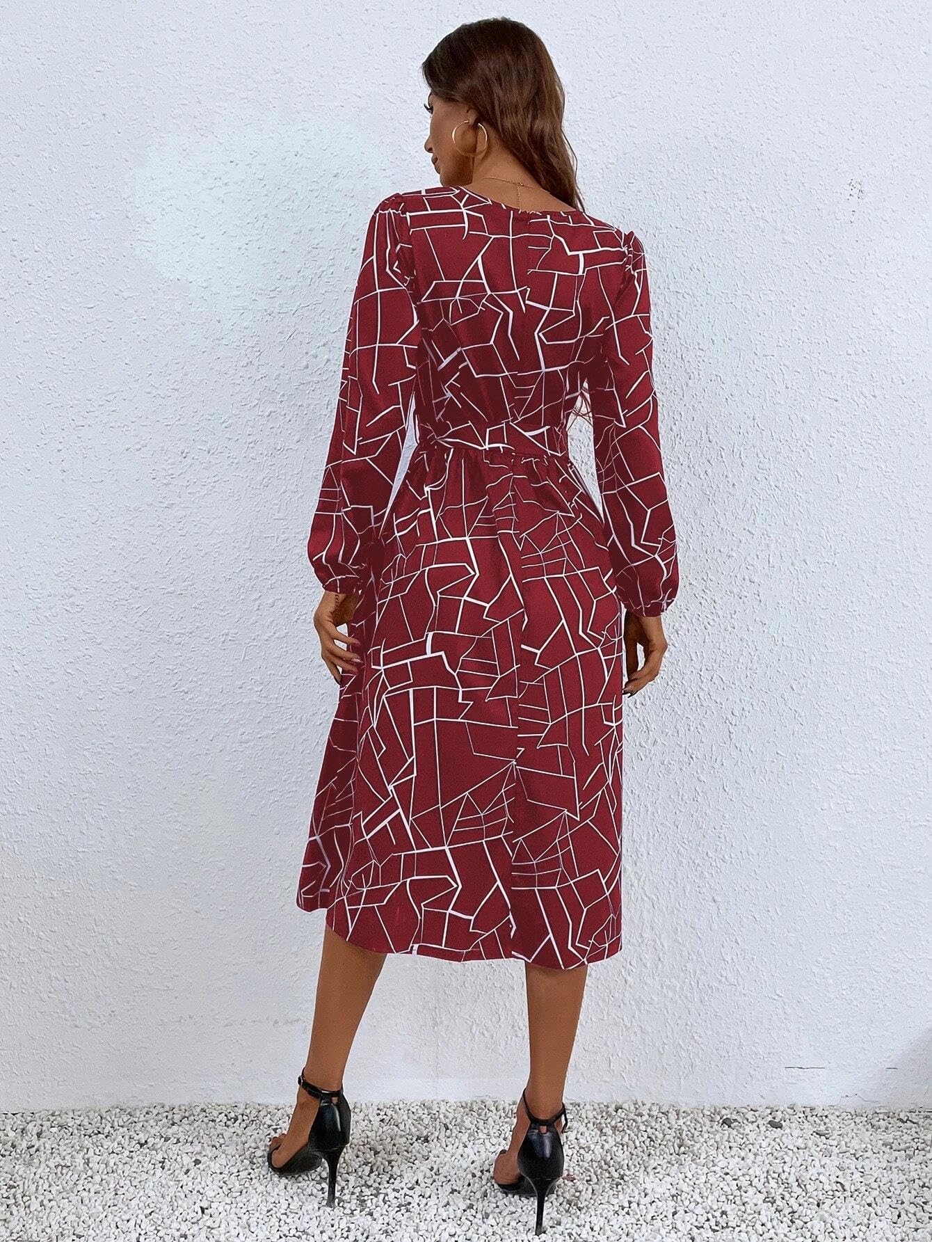 Kotty WomenS Fit And Flare Maroon, White Dress