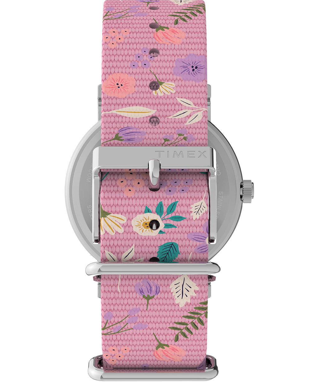 Timex X Peanuts in Bloom Women's Weekender 38mm Watch - Pink Strap White Dial Silver-Tone Case