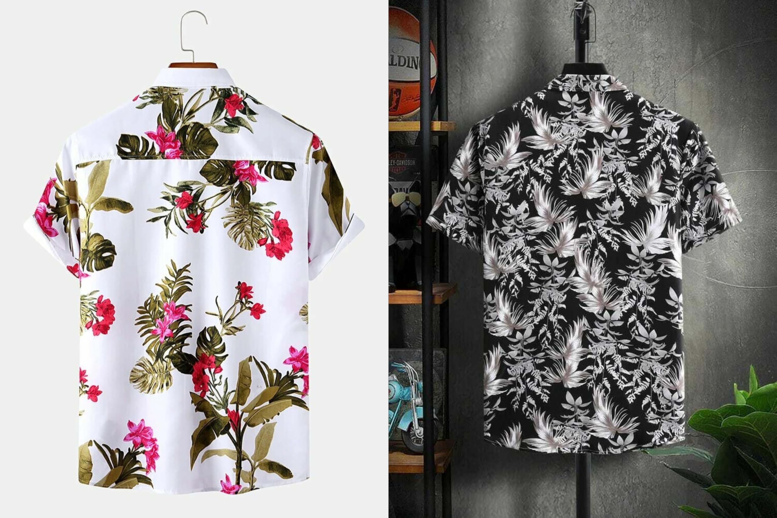 Rebelify MenS Lycra Bland Shirt With Half Sleeves Button Down Closure Round Collar Neck Printed Pattern Relaxed Fit And Standar
