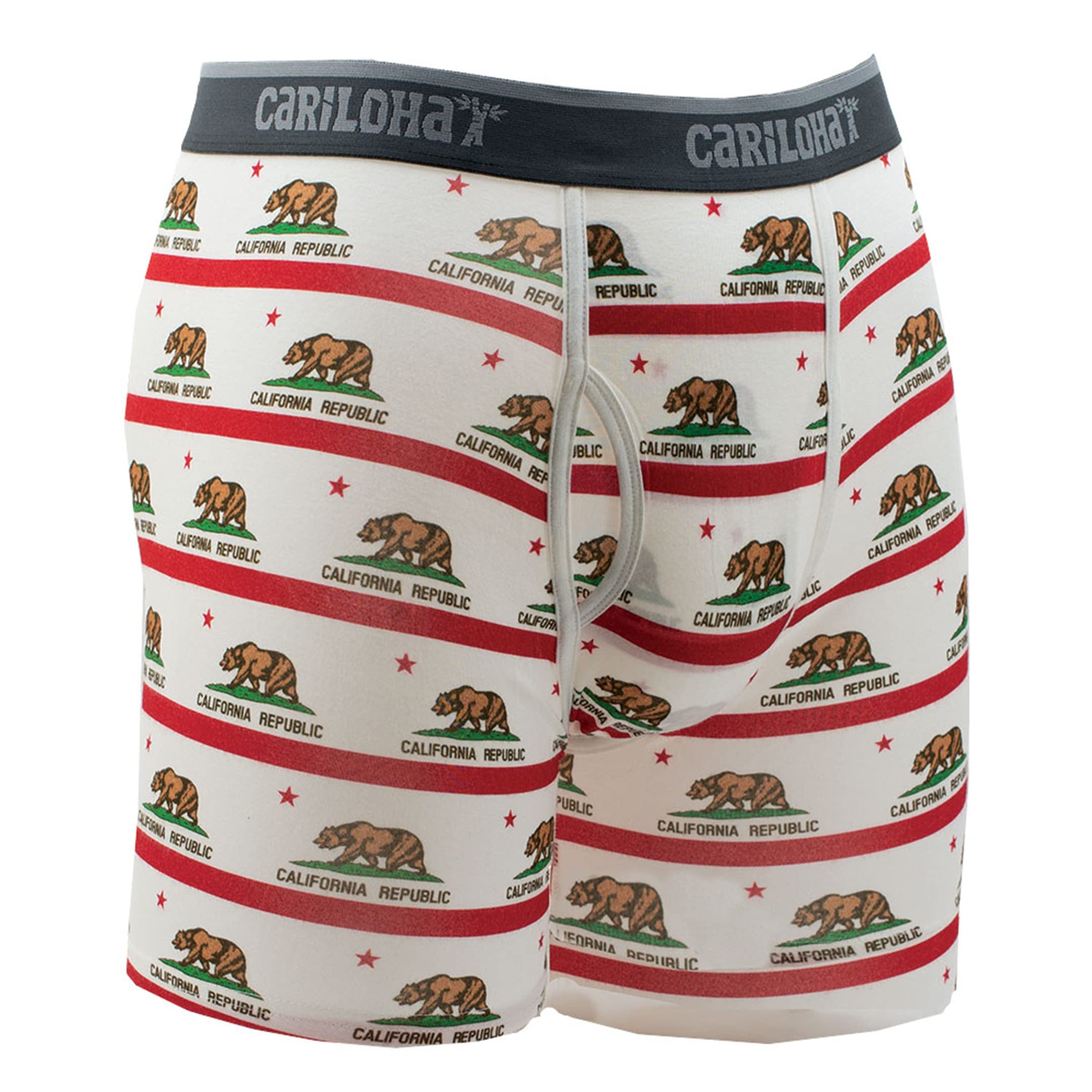 Bamboo Boxer Briefs - Shoreline Gray Stripe by Cariloha for Men - 1 Pc Boxer (XL)