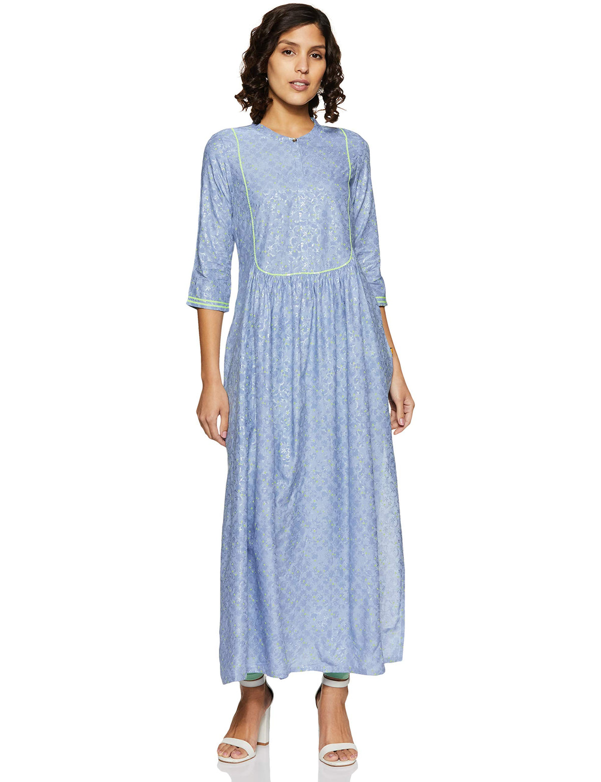 Aurelia WomenS Rayon Solid Straight Fit Kurta (19Aua10807-500645_Blue_Small)