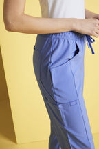 Dickies EDS Essentials Scrubs for Women, Drawstring Cargo Scrub Pants with Four-Way Stretch and Moisture Wicking DK010, L, Ciel