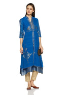 W For Woman Women'S A-Line Kurta (17Au17221-50780_Blue_10)