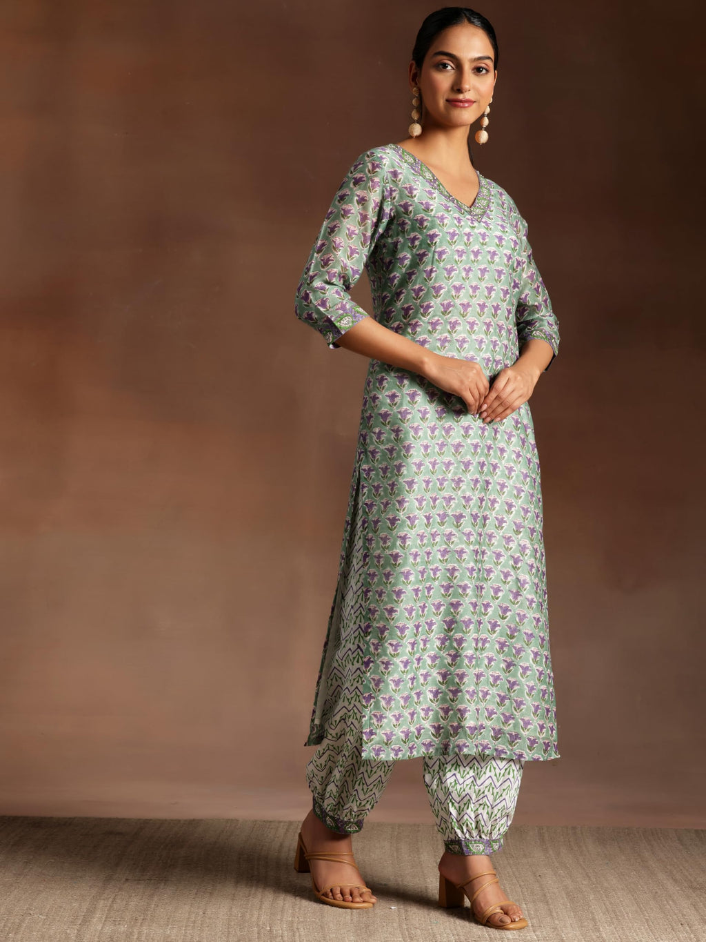Libas WomenS Cotton Kurta Set (35923_Green