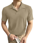 I ENTERPRISE Cotton Blend Regular Fit Round Spread Collar Solid Short Sleeve T-Shirt for Men & Boys Color :- Beige Size :-XL