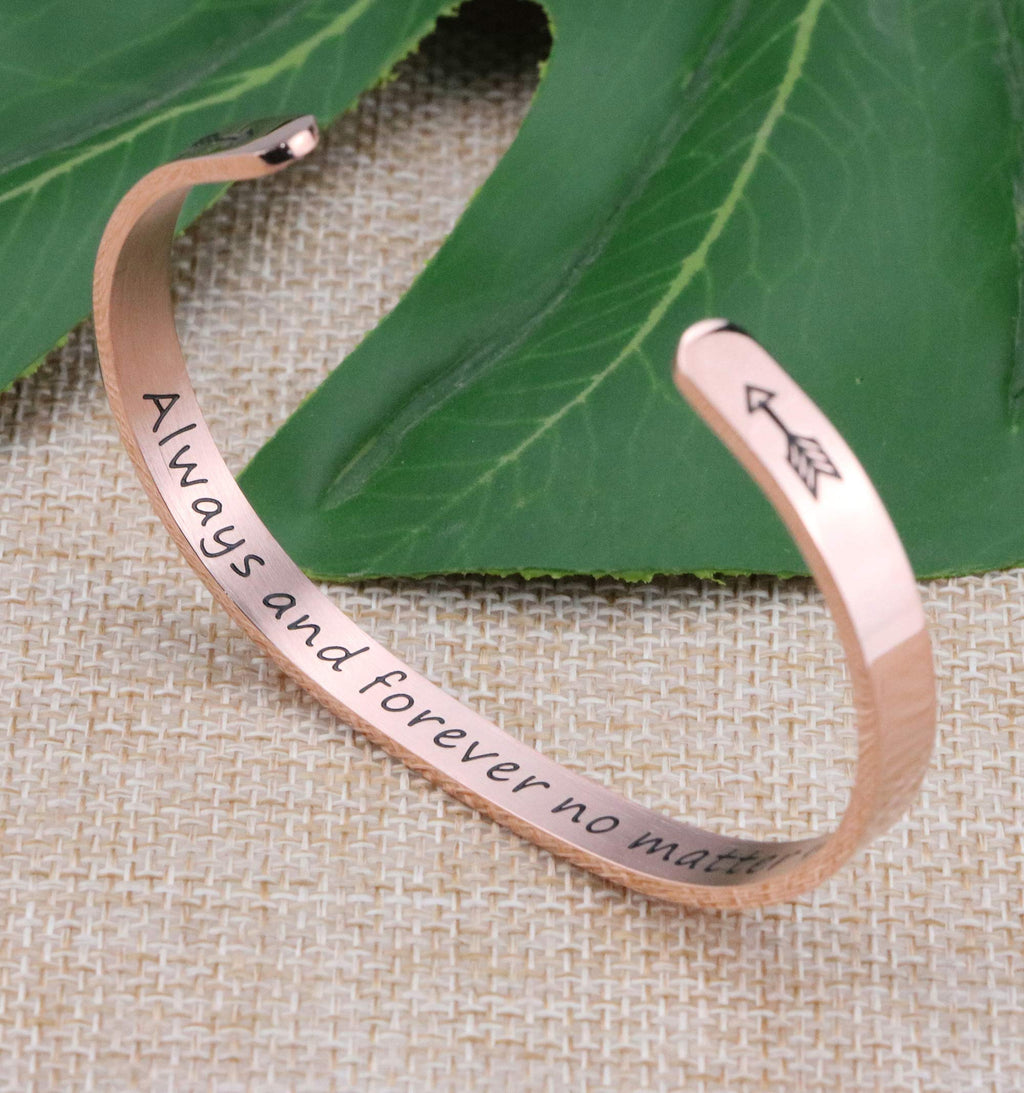 JoycuFF Inspiraitonal Gifts for Women Long Distance Christmas Gift Jewelry Bracelet Silver Stainless Steel Rose Gold Jewelry Eng