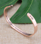 JoycuFF Inspiraitonal Gifts for Women Long Distance Christmas Gift Jewelry Bracelet Silver Stainless Steel Rose Gold Jewelry Eng