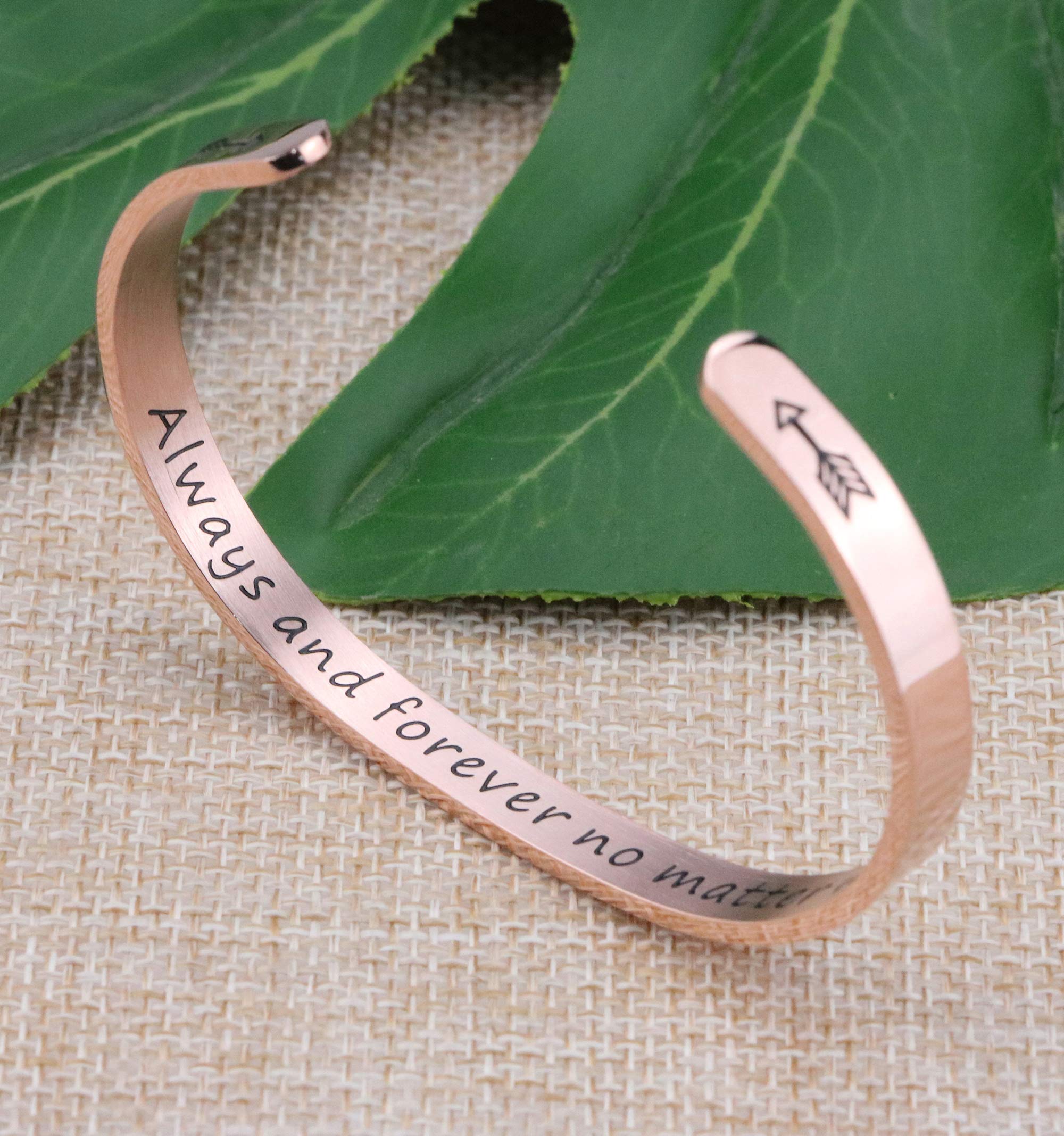 JoycuFF Inspiraitonal Gifts for Women Long Distance Christmas Gift Jewelry Bracelet Silver Stainless Steel Rose Gold Jewelry Eng