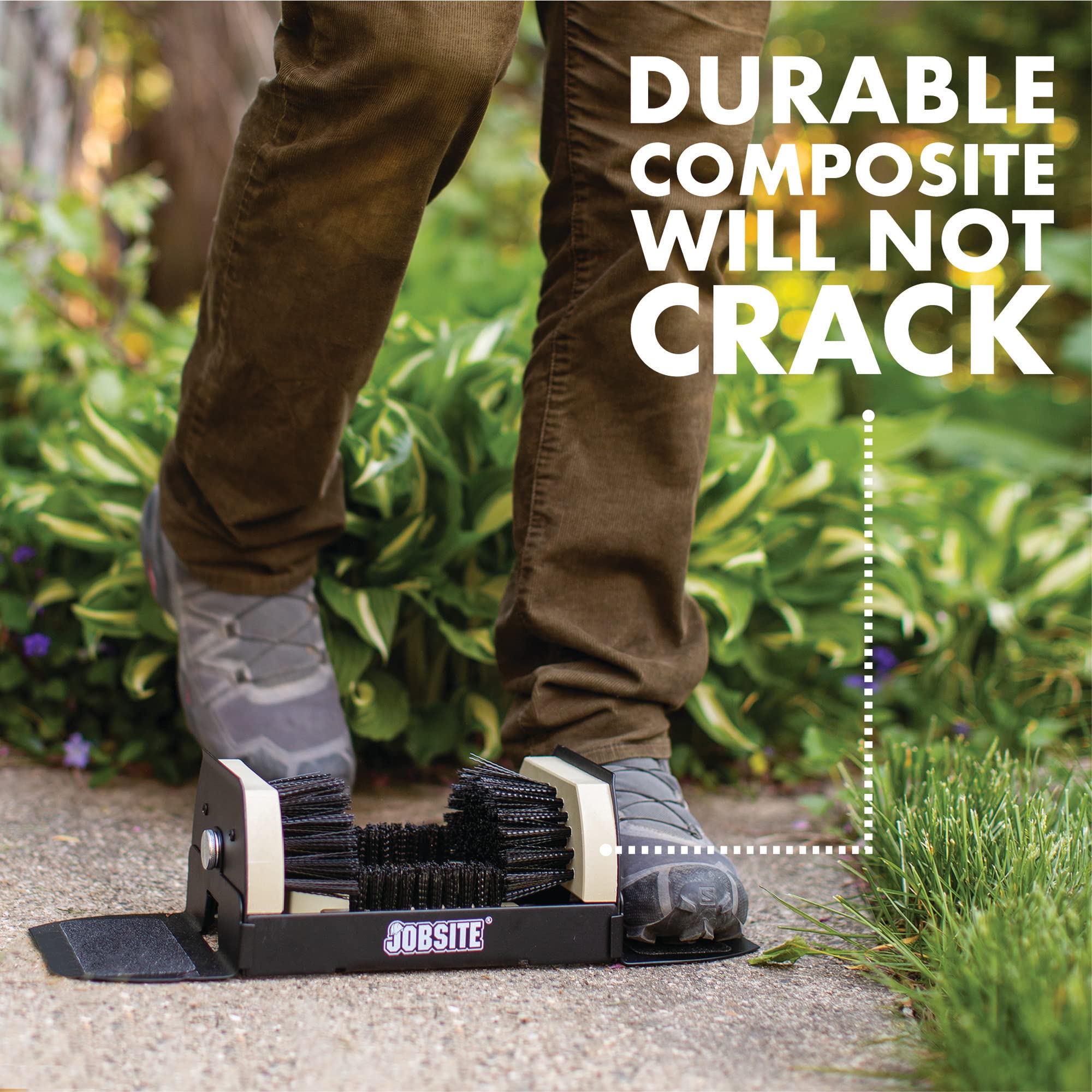 Jobsite Boot Scrubber - Outdoor Shoe Scraper Cleaner Brush - Extra Wide
