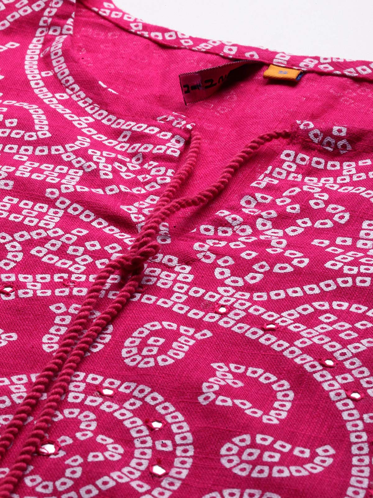 Ishin WomenS Cotton Pink Printed Straight Kurta Trouser Set