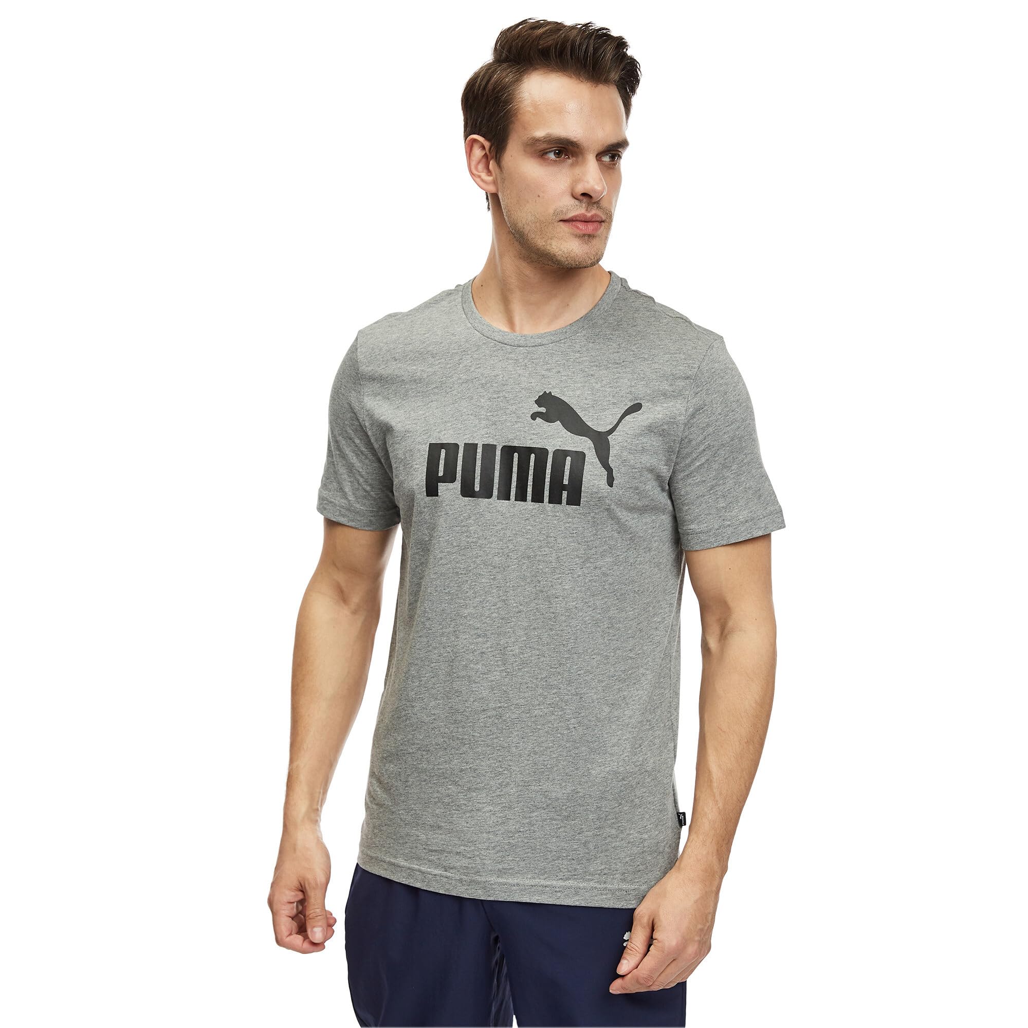 Puma Men's Essentials Logo T-Shirt (Available in Big & Tall), Medium Gray Heather, Large