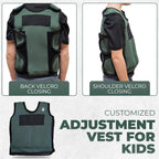 Weighted Vest for Kids - Adjustable Compression Vest, Medium (Ages 5-9), 6 Removable Weights, Breathable Snug Fit