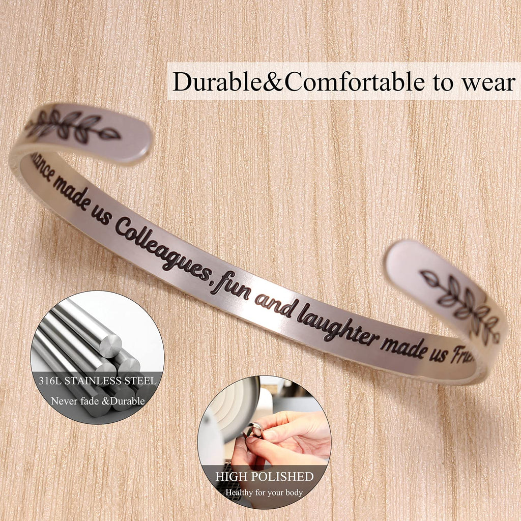 Going Away Gift for Worker Friendship Bracelet Funny Friend Birthday Gifts for Women Quotes Engraved Cuff Bangle Bracelets Chris