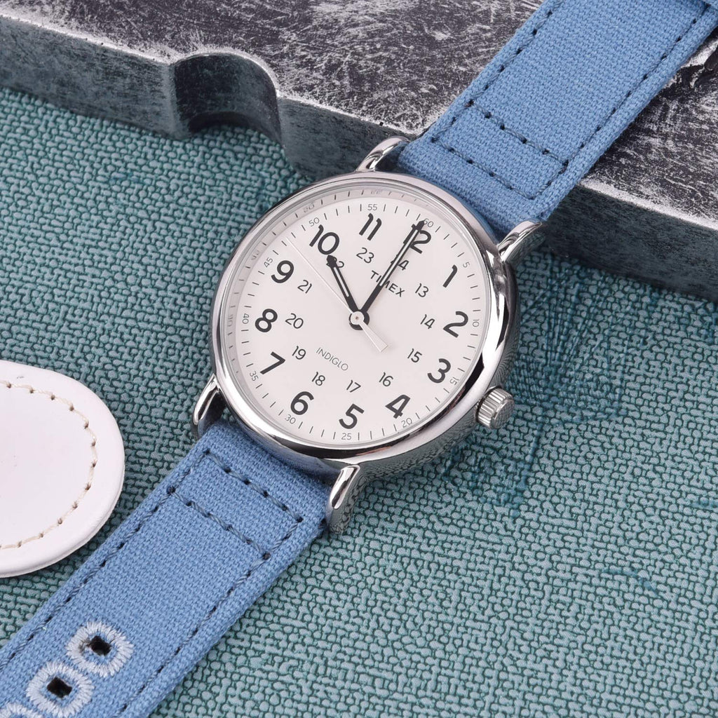 Ritche Christmas Gift 18mm Canvas Wristbands Quick Release Watch Band Blue Replacement Watch Straps for Men Women, Valentine's d