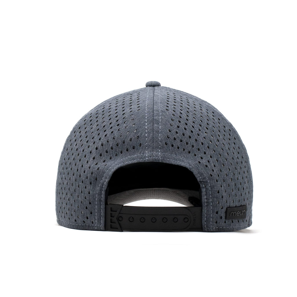 melin A-Game Hydro, Performance Snapback Hat, Water-Resistant Baseball Cap for Men & Women, Heather Light Blue, Small