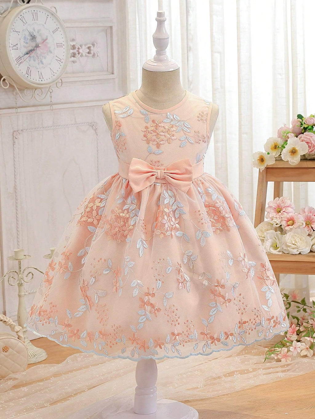 TAGAS Girls Princess Dress | Girl Dress |Dresses birthdaydress for Babygirls | Peach