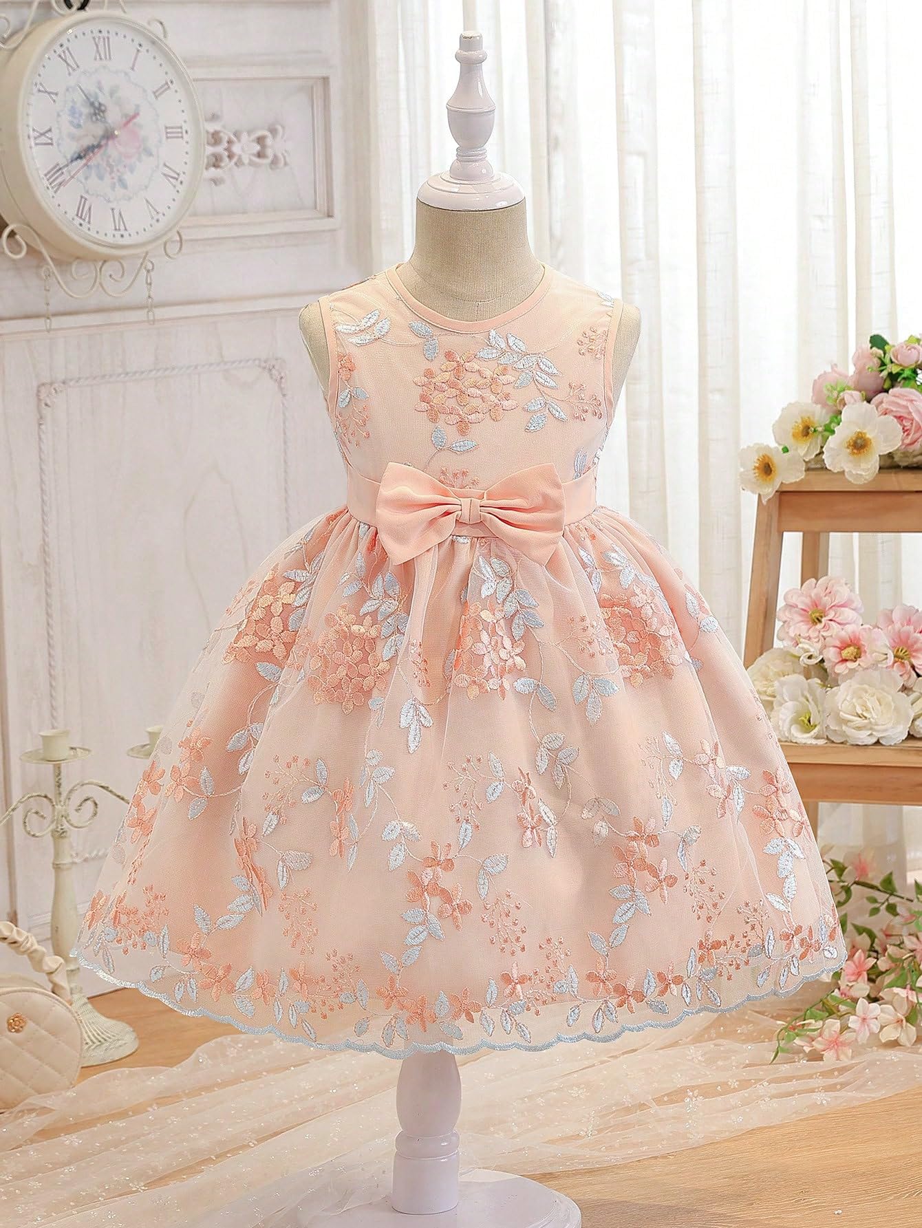 TAGAS Girls Princess Dress | Girl Dress |Dresses birthdaydress for Babygirls | Peach
