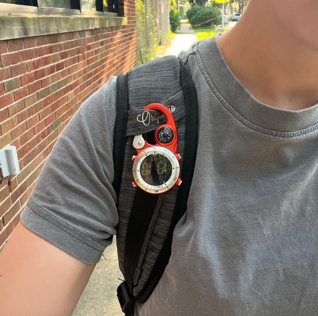 Dakota Digital Backpacker Clip, Fob and Pocket Watch, Alarm, Stopwatch, Timer and Dual Time, Outdoor Gifts for Men and Women, Ta