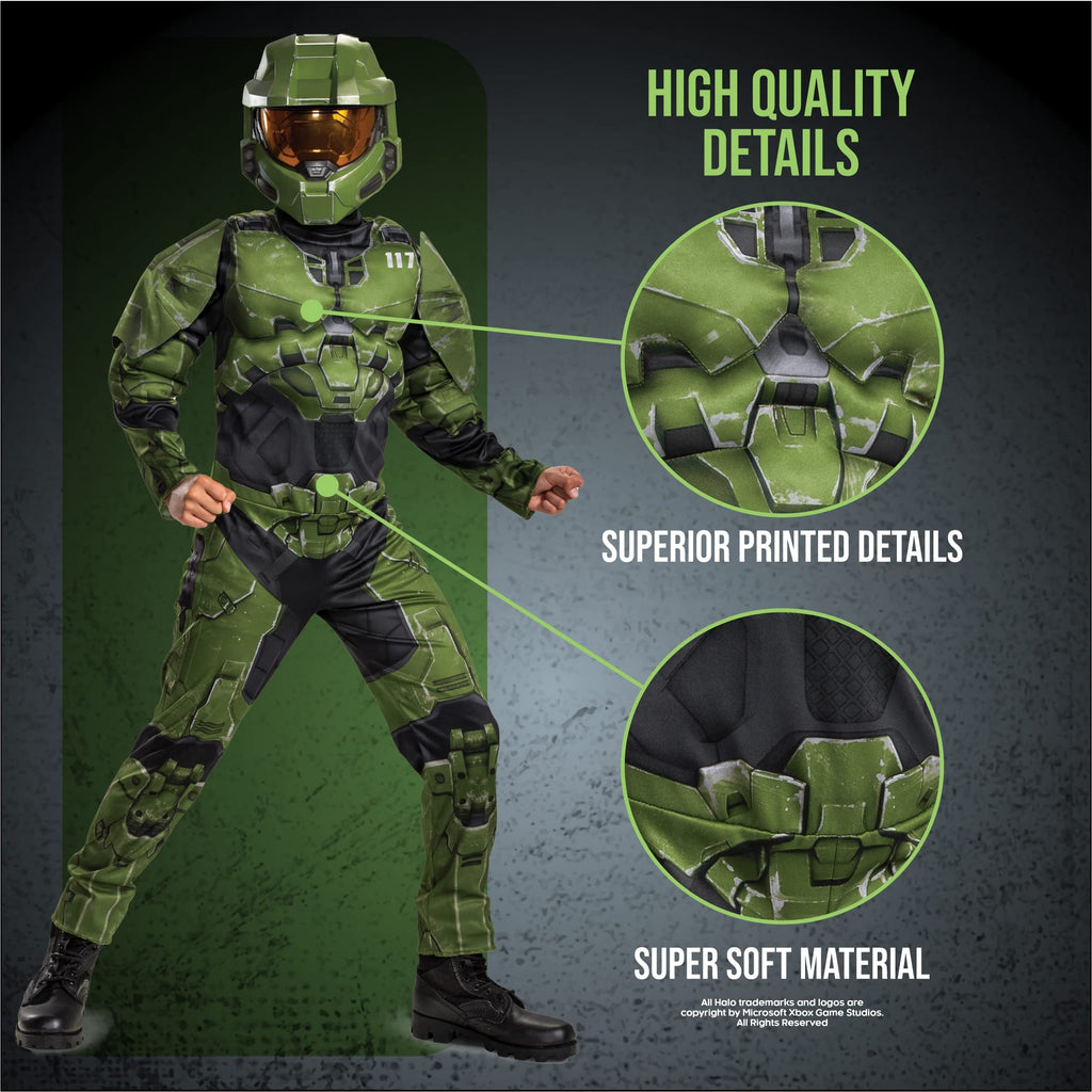 Disguise DG104999K Boys Halo Master Chief Infinite Muscle Child Costume - Medium 7-8