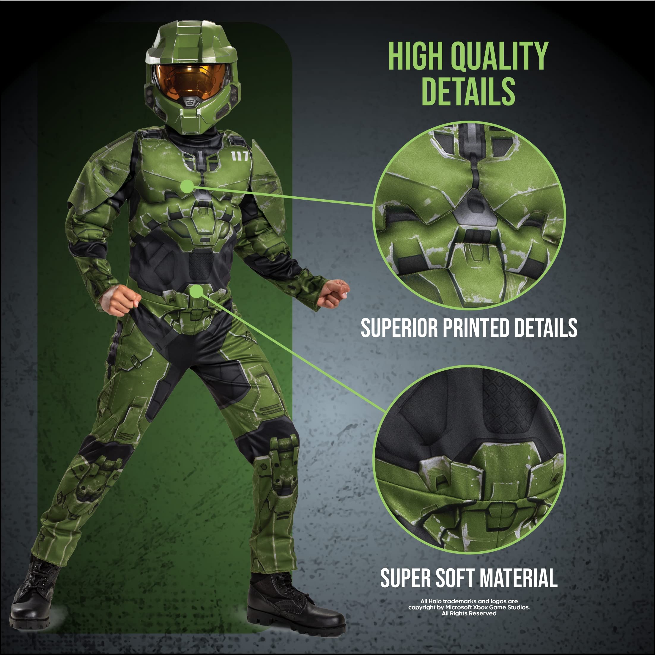 Disguise DG104999K Boys Halo Master Chief Infinite Muscle Child Costume - Medium 7-8