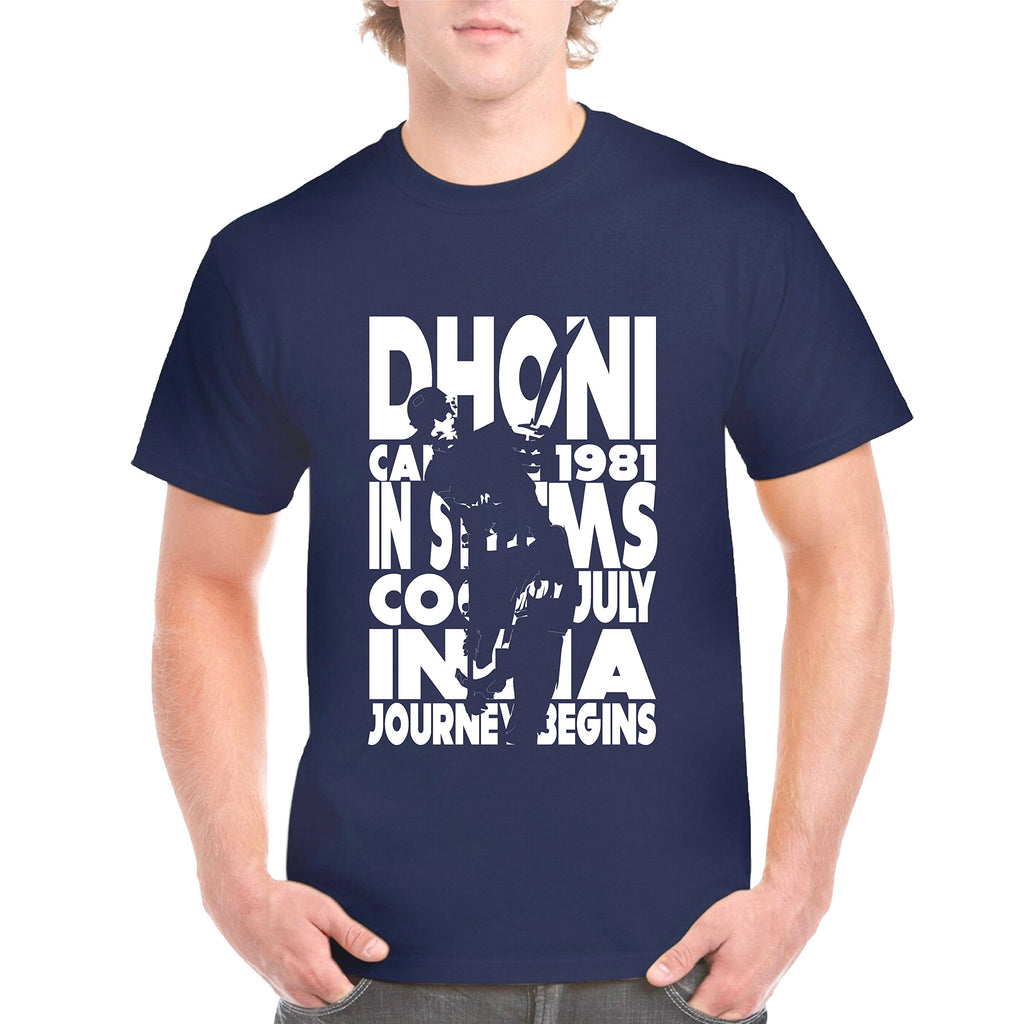 Uniplanet Store MenS Printed Regular Fit T-Shirt (Urt-Dhoni1981-Navyblue-018-P_Navy Blue