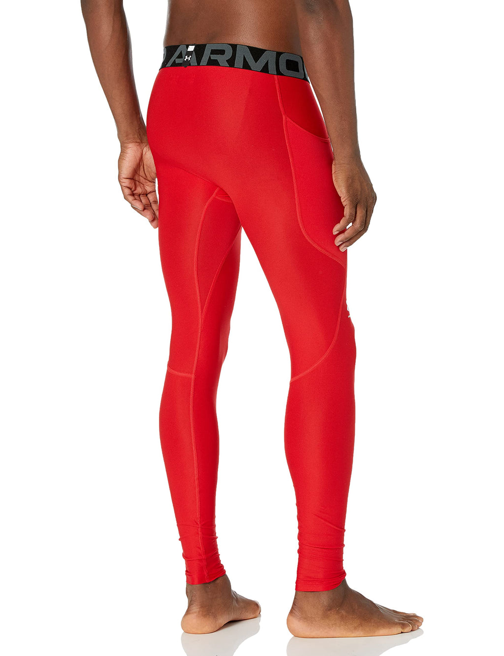 Under Armour Men's HeatGear Armour Leggings, Red (600)/White, Medium
