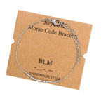 JoycuFF BLM Bracelets Morse Code for Women Inspirational Birthday Thanksgiving Day Christmas Gifts for Black Women Best Friends 