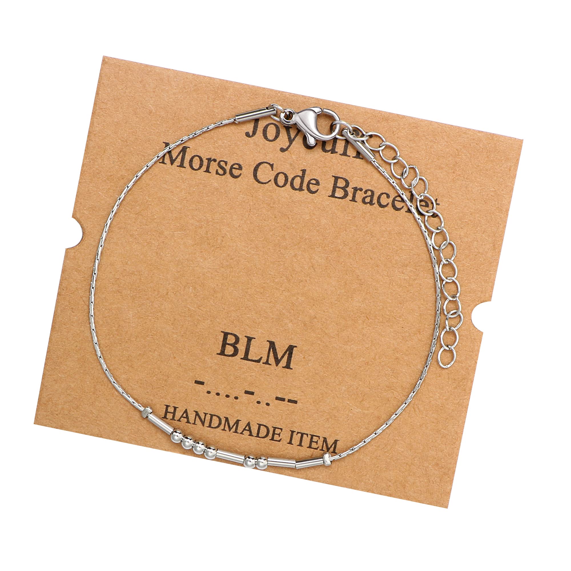 JoycuFF BLM Bracelets Morse Code for Women Inspirational Birthday Thanksgiving Day Christmas Gifts for Black Women Best Friends 