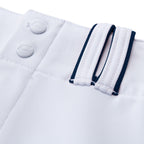 CHAMPRO Triple Crown OB2 Open-Bottom Loose Fit Baseball Pants with Adjustable Inseam and Reinforced Sliding Areas, White,navy, S