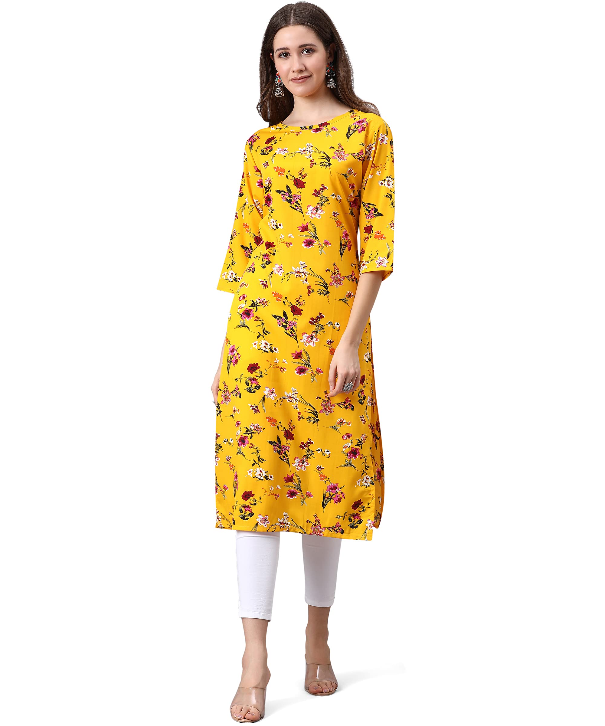 Lookmark Womens Printed Crepe Kurti Combo Pack Of-3