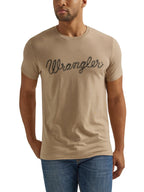 Wrangler Men's Western Crew Neck Short Sleeve Tee Shirt, Trench Coat Heather