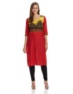 Aurelia Women'S Straight Kurta (16Auk12764-01907_Red_Xx-Large)