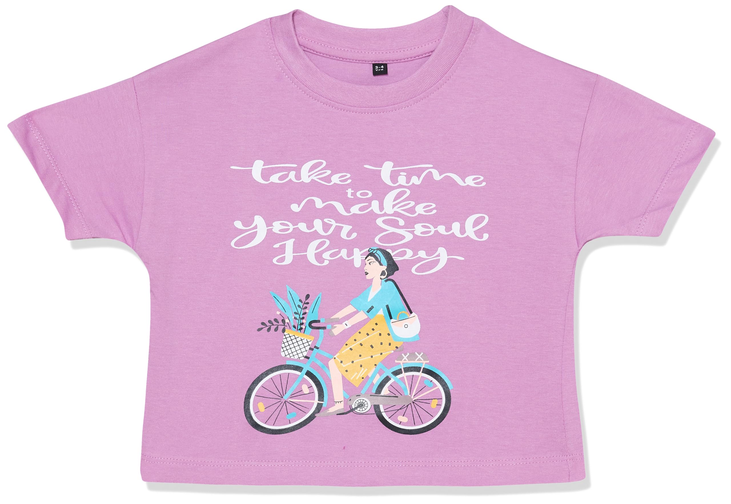 T2F Girls Cotton Printed Oversized Fit Crop Top (Pack of 5)