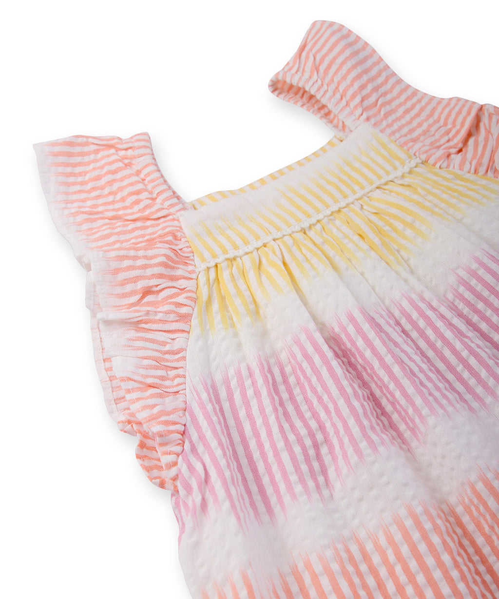 Beebay Kids Girls Seersucker Frill Sleeve Dress Multi - COL