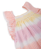 Beebay Kids Girls Seersucker Frill Sleeve Dress Multi - COL