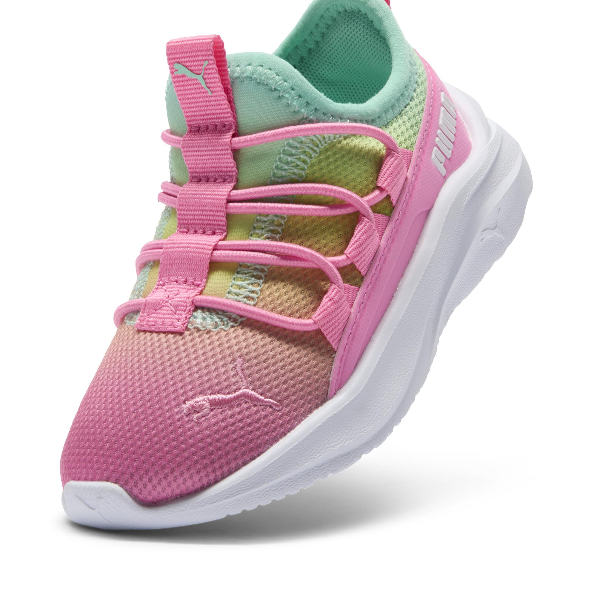 PUMA SOFTRIDE ONE4ALL Slip ON Sneaker, Fast Pink-Mint, 11.5 US Unisex Little Kid